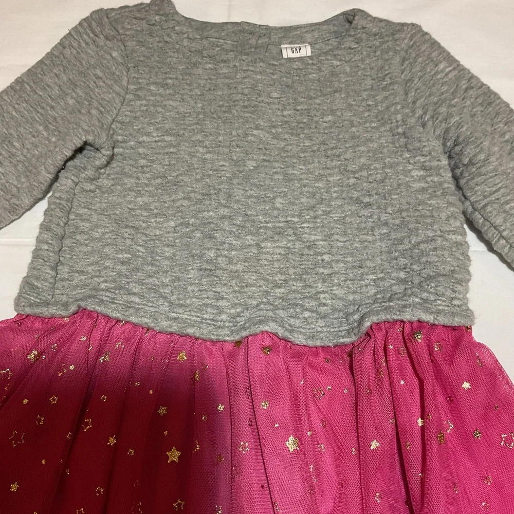 Gap Toddler Girl Size 2 Gray Pink Tutu Bottom Dress Play Party Sparkle